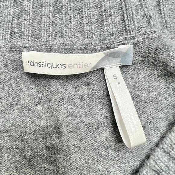 Classiques Entier Cashmere Sweater Womens Small Gray Long Sleeve - Picture 6 of 8